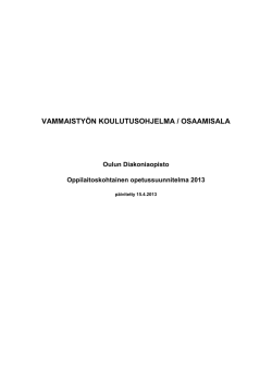 Vammaistyön OPS 2013 - Oulun Diakoniaopisto