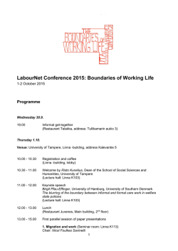 LabourNet Conference 2015: Boundaries of Working Life