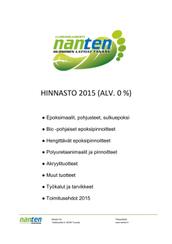 HINNASTO 2015 (ALV. 0 %)