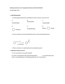 Kemian perusteet, osa II: orgaaninen kemia, tuutorointi