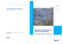 Nitrogen compounds at mines and quarries
