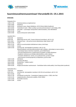 Suunnistusvalmennusseminaarin ohjelma 23.–25.1.2015