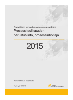 Prosessiteollisuuden perustutkinto 2015