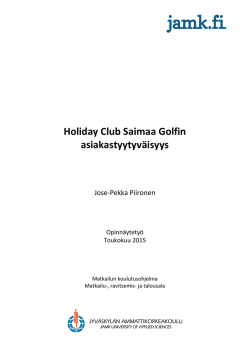 Holiday Club Saimaa Golfin asiakastyytyväisyys