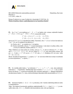 MS-A0402 Diskreetin matematiikan perusteet Gripenberg, Karvonen