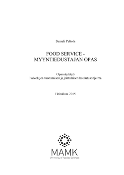 FOOD SERVICE - MYYNTIEDUSTAJAN OPAS