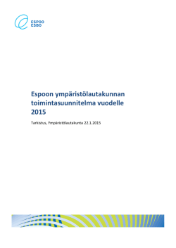 Ympäristölautakunnan toimintasuunnitelma vuodelle 2015