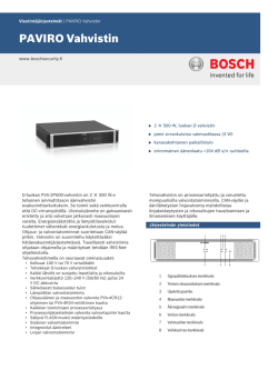 PAVIRO Vahvistin - Bosch Security Systems