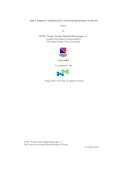 Norwegian-Finnish Trade Climate Report 2015