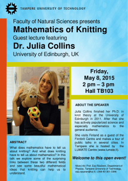 Mathematics of Knitting Dr. Julia Collins