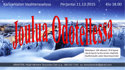 Kansantalon Vaahterasalissa Perjantai 11.12.2015 Klo 18.00
