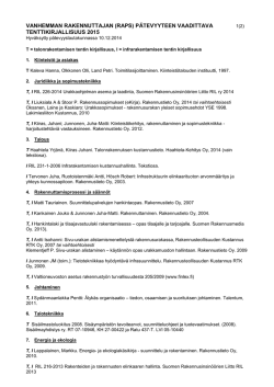 RAPS-kirjallisuusluettelo 2015 - Suomen Rakennusinsinöörien Liitto