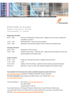 Orientation days in August 2015
