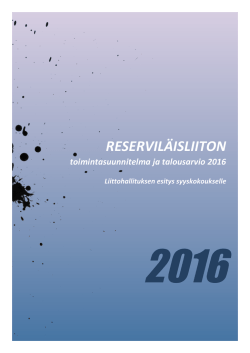 RES-toimintasuunnitelma 2016 (sis. talousarvio)
