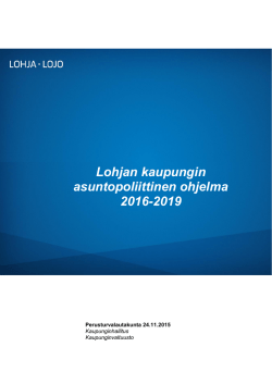 Lohjan kaupungin asuntopoliittinen ohjelma 2016