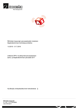 38 liite Riihimaen iltapaivatoiminnan toimintasuunnitelma 2015-2016