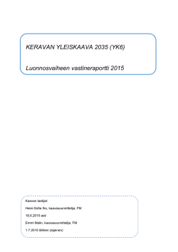 Luonnosvaiheen vastineraportti 2015
