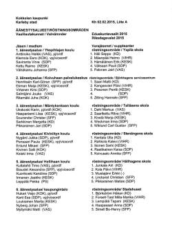 Vuoden 2015 eduskuntavaalien äänestysalueiden vaalilautakunnat