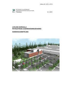 lohjan sairaala psykiatrian uudisrakennushanke hankesuunnitelma