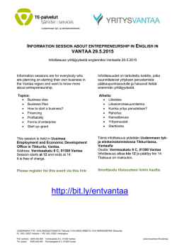 information session about entrepreneurship in english in vantaa