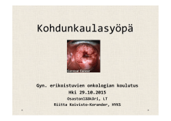 Kohdunkaulan syöpä - Suomen gynekologiyhdistys
