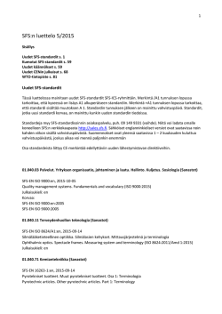 SFSn luettelo 5 2015 - Suomen Standardisoimisliitto SFS ry