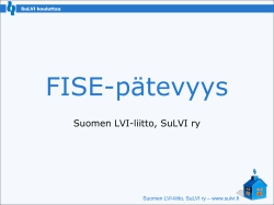 FISE-pätevyyksien esittely - Suomen LVI