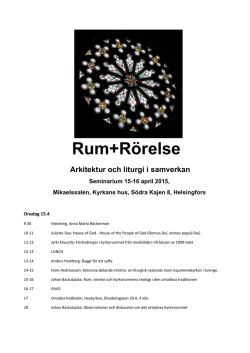 Rum+Rörelse Arkitektur och liturgi i samverkan