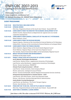 ENPI CBC 2007-2013 - South-East Finland