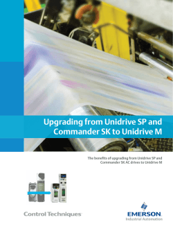 Upgrading from Unidrive SP and Commander SK to Unidrive M