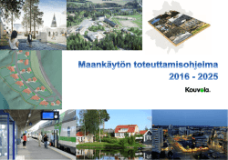 Maankäytön toteuttamisohjelman 2016 - 2025