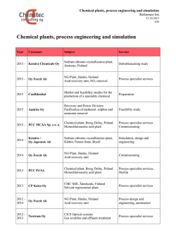 Chemical industry, process technology and simulation