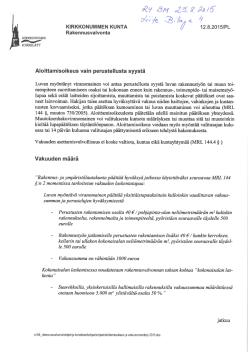 Aloittamisoikeus ja vakuuden määräytyminen / RY BM 25.08.2015