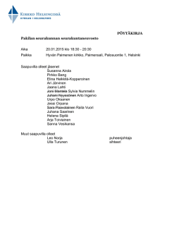 Seurakuntaneuvoston pöytäkirja 20.1.2015