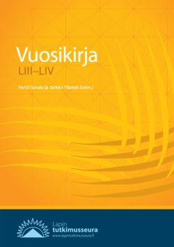 2013-2014 Lapin tutkimusseura vuosikirja LIII