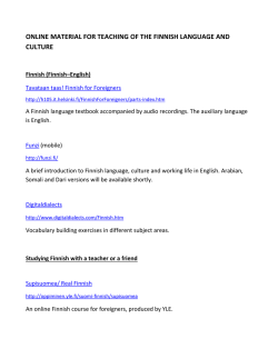 online material for teaching of the finnish language