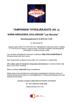 Sorin sirkus 2015 - Tampereen kunnantyöntekijäin