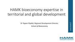 HAMK bioeconomy expertise in territorial and global development