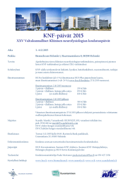 KNF-päivät 2015 - Helsingin yliopisto