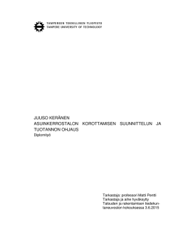 juuso ker&auml;nen asuinkerrostalon korottamisen suunnittelun ja