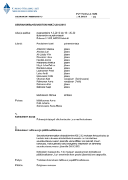 Pöytäkirja 6-2015 - Helsingin seurakuntayhtymä