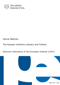 The Russian maritime industry and Finland Hanna M&auml;kinen