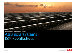 ABB solarsystems ISY kevätkokous
