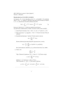 MS-C1420 Fourier-analyysi (Aalto-yliopisto) Turunen / Mustonen