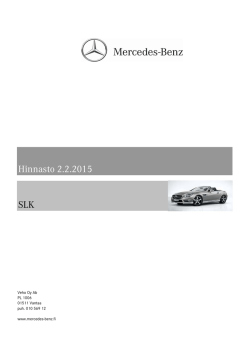 Hinnasto 2.2.2015 SLK - Mercedes-Benz