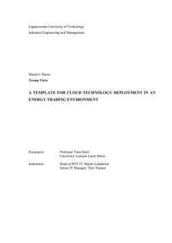a template for cloud technology deployment in an energy