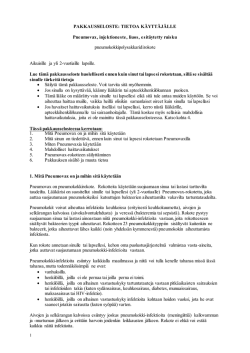 TIETOA KÄYTTÄJÄLLE Pneumovax, injektioneste, liuos