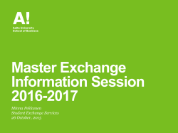 Master Exchange Information session 2016-2017_26th Oct