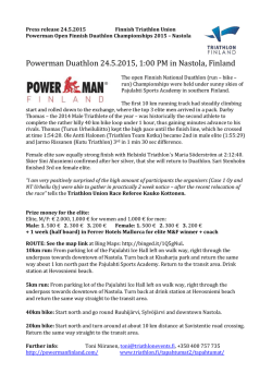 Powerman Duathlon 24.5.2015, 1:00 PM in Nastola, Finland