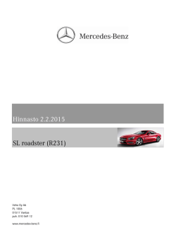 Hinnasto 2.2.2015 SL roadster (R231) - Mercedes-Benz